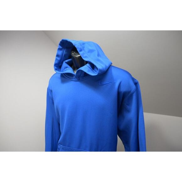 Nike Hoodie Therma Fit Blue Athletic Pull Over Fleece Sweater Mens Size XL - Picture 3 of 12